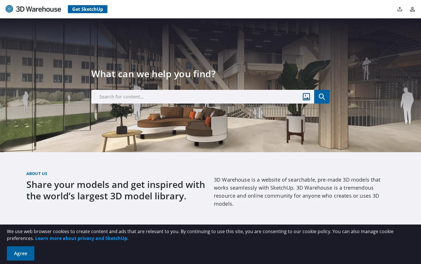 3D Warehouse 页面快照